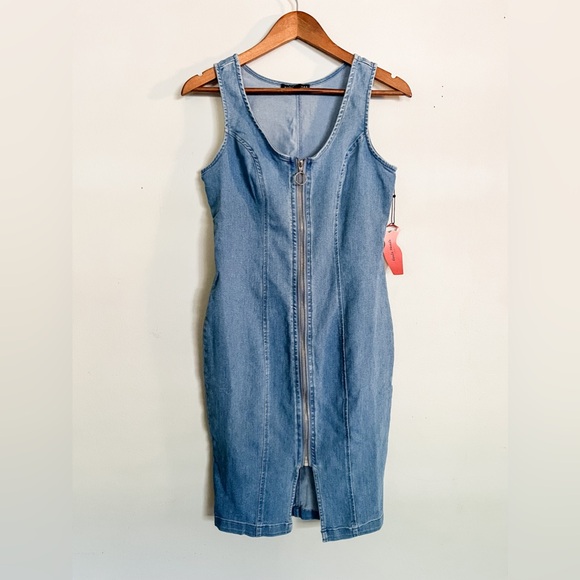 Denim dress with full front zipper size small - Picture 1 of 3